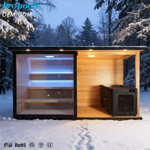 Cabina de Bienestar Integrada Bropool con Sauna Exterior de Cedro, Baño de Hielo y Terapia de Frío y Calor con Ducha de Vapor - Product Image 1