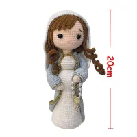 Statuette de la Vierge Marie en coton fait main, crochetée, cadeau de baptême catholique, décoration religieuse chrétienne, Noël