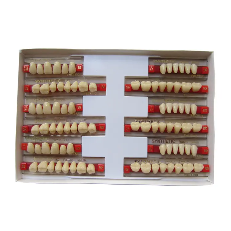 Denspay conjunto completo de dentes acrílicos, conjunto de 2 dentes artificiais de laboratório com preço de fábrica