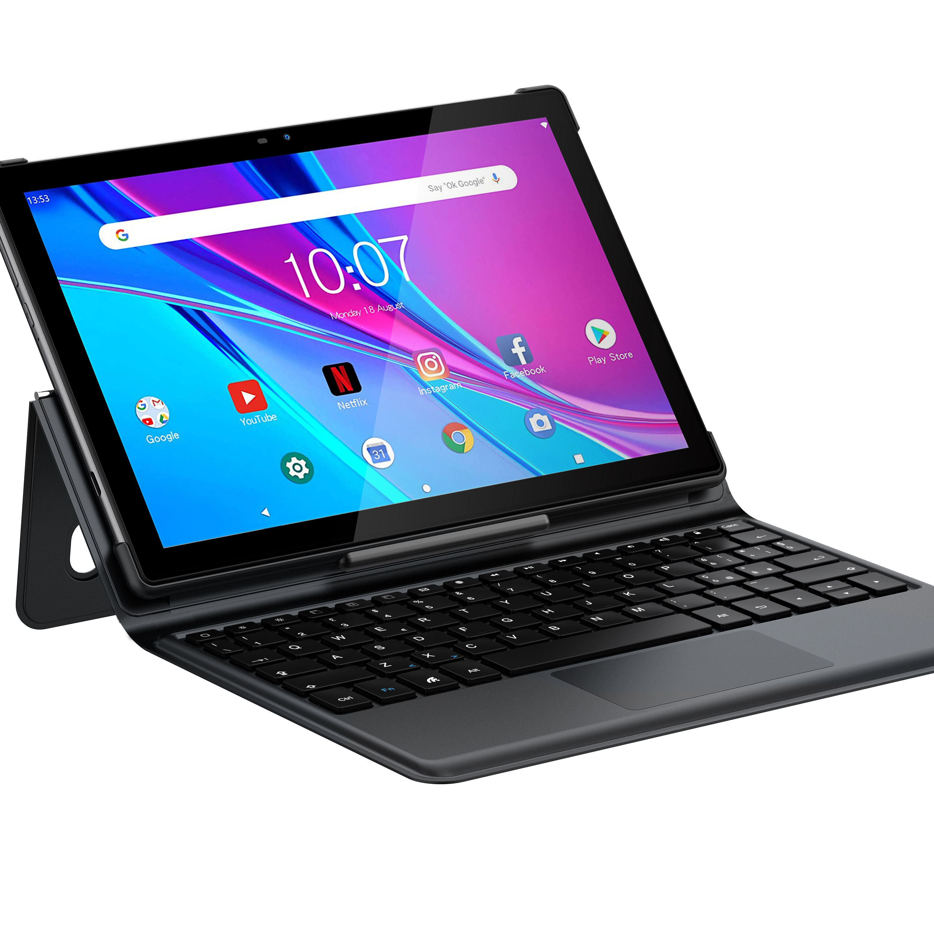 Tablet Android 10 inci layar sentuh, Tablet PC layar sentuh SC9863a 4GB + 64GB Octa Core 2023 Ghz Wifi dengan Keyboard 1.6