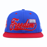 Gorra de Seis Paneles de Algodón de Talla Grande con Visera Plana, Diseño Bicolor Estructurado, Logotipo Personalizado Bordado en 3D, Gorra Snapback para Marcas de Streetwear