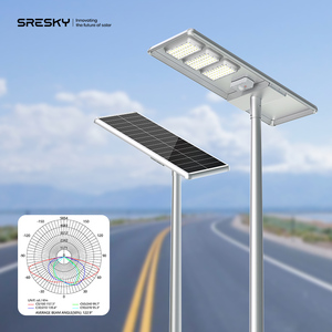 SRESKY Venta al por mayor Proyector comercial 60W 80W 100W <span class=keywords><strong>Farola</strong></span> <span class=keywords><strong>Solar</strong></span> <span class=keywords><strong>Exterior</strong></span> Impermeable Farolas Solares <span class=keywords><strong>Exterior</strong></span> - Product Image 1