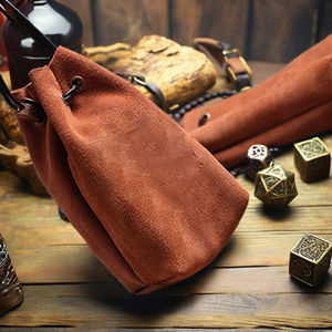 리얼 가죽 DND 주사위 파우치 스웨이드 가죽 RPG 게임 발렛 백 소가죽 주사위 주최자 - Product Image 4