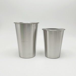 Gobelet en acier inoxydable 304 à paroi simple, couleur argent, forme conique, pour enfants, cadeaux promotionnels GP-2021 - Product Image 1