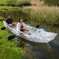 Kayak gonflable transparent pour 2 personnes, bateau d'assaut multi-personnes en PVC écologique de 30 microns d'épaisseur, portable