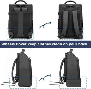 Free Sample Water-resistant Business Travel Trolley <b>Wheel</b> Backpack Mochila Con Ruedas Large Backpack Travel School <b>Rucksack</b> - Product Image 6
