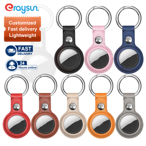 Eraysun cho Apple airtags trường hợp PU da Keychain bảo vệ cho không khí tag Tracker Thiết bị định vị chống mất trường hợp vòng chìa khóa Bìa - Product Image 1