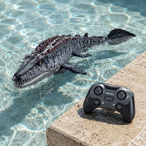 DC 2,4GHz <span class=keywords><strong>Mosasaurus</strong></span> Ferngesteuertes Wasserdichtes Elektrisches Plastik-RC-Spielzeug für Kinder 2 Kanäle 25m Reichweite Innen-Außen 1:8 Maßstab 1080p - Product Image 4