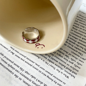 Anillo geométrico rojo de plata de ley Ruitai S925 para mujer, para el dedo índice, uso diario - Product Image 3