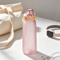 Bouteille anti-fuite sans BPA en Tritan+PP avec couvercle à ouverture rapide, paille intégrée, compatible lave-vaisselle, sans odeur, idéale pour le camping et la randonnée