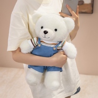Oso de Peluche Vestido, Juguete de Peluche Suave y Esponjoso, Muñeco de Oso Sentado con Traje para Decoración de Sofá, Regalo de Cumpleaños para Niños