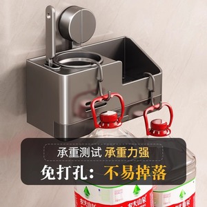 Toilet Brush Holder Wall Mounted Stainless Steel Rectangular Space Aluminum Bathroom Cleaning Tool - Product Image 3