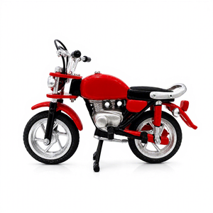 Modelo de Motocicleta Pintada Gubuk Bali CB100 ABS, Escultura Antigua Coleccionable, Amarillo y Negro, Pieza de Arte 3D Completa - Product Image 3