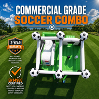 Structure gonflable de football en PVC de qualité supérieure 0,55 mm, toboggan et aire de jeux commerciaux, garantie 3 ans, capacité supérieure à 400 kg, avec souffleur