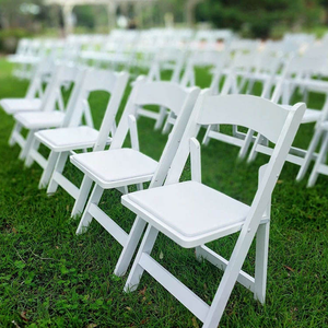 Chaise Pliante Wimbledon en Résine Blanche pour Événement, Capacité de 1000 lb, Légère, pour Extérieur, Location, Fête, Mariage - Product Image 1