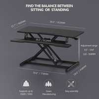 Table pour ordinateur portable pliable à double couche de conception moderne, réglable en hauteur, avec ressort à gaz, bureau debout, convertisseur de poste de travail