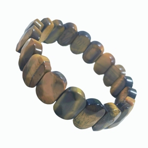 Bracelet plat en œil de tigre, bijou en pierre précieuse très vendu pour la guérison, bien-être physique et mental - Product Image 5