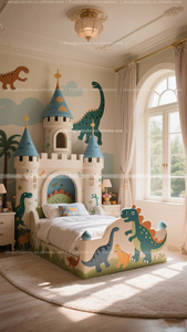 Lit de dinosaure château de garçon Design personnalisé Villa chambre de garçon personnalisé enfants chambre d'enfants créative conçue par un designer - Product Image 5