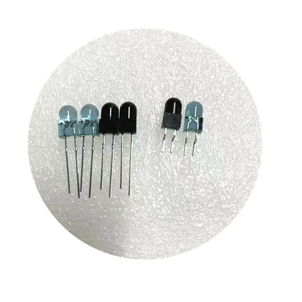 Transistor led de foto redondo para sensor de humo y detector, Transistor de foto transparente/negro/azul, difuso, 3mm, 4mm, 5mm