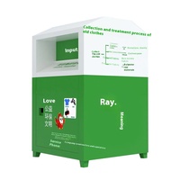 Poubelle de recyclage écologique JUNMAN en acier galvanisé pour l'extérieur, avec capteur tactile, pour vêtements, livres et dons