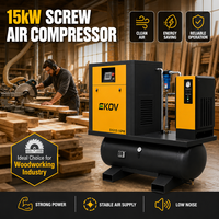 Compresseur d'air à vis à aimant permanent à économie d'énergie 15 kW VSD IP54, type silencieux pour l'alimentation en air des ateliers
