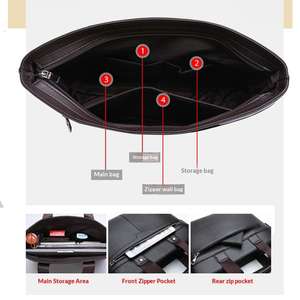 Nuova Borsa Ventiquattrore da <span class=keywords><strong>Uomo</strong></span> di Design in Pelle PU Impermeabile Borsa a Tracolla da Lavoro - Product Image 3