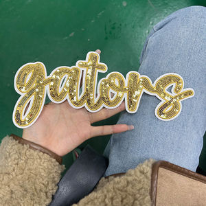 卸売 大型 ゲイターズ ロゴ スパンコール パッチ カスタム 刺繍パッチ アイロン接着 スパンコールパッチ 衣類用 - Product Image 1