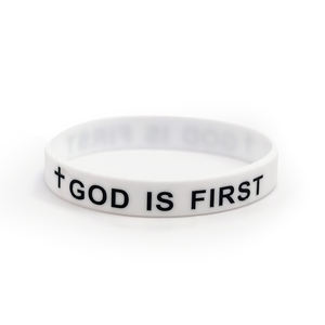 GOD IS FIRST IM SECONDクリスチャンクロスシリコーンゴムリストバンドJesus Faithジュエリーカップルブレスレットプロモーションリストバンド - Product Image 6