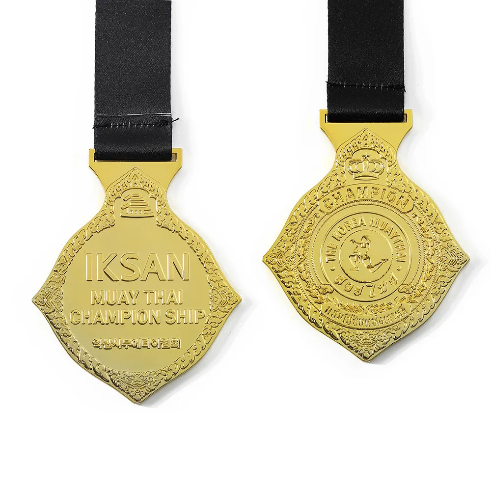 Fabrikant Op Maat Metalen Gouden Medaille Korea Muay Thai Kampioenschap Medailles