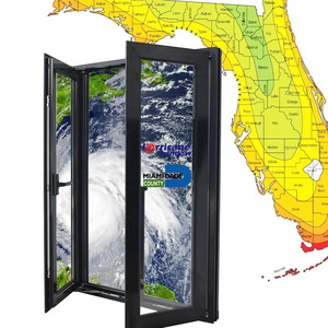 Puertas modernas de ventanas de impacto de huracán, cortina colgante de estilo abierto deslizante con marco de aluminio de vidrio esmaltado triple para apartamentos - Product Image 3