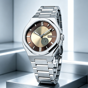 Reloj Mecánico de Cuerda Automática para Hombre, con Caja Irregular de Acero Inoxidable 316, Correa de Acero Inoxidable, Esfera Grabada y Cristal de Zafiro - Product Image 4