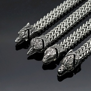 กำไลข้อมือไทเทเนียมสตีลลายโครงกระดูกไวกิ้งชุบทองคำสีกุหลาบ สไตล์ฮิปฮอป สำหรับทุกเพศ ขายดี เหมาะสำหรับเป็นของขวัญวันครบรอบ ขายส่ง - Product Image 1