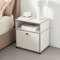 Table de Chevet Modulaire Extensible de Luxe en Acier Inoxydable, Table Basse pour Appartement, Maison, Chambre, Salon, Rangement