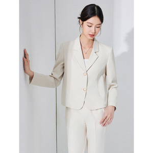Women's Short Professional Suit Set Polyester Worsted Anti-Wrinkle Spring Office Lady Style - Product Image 3