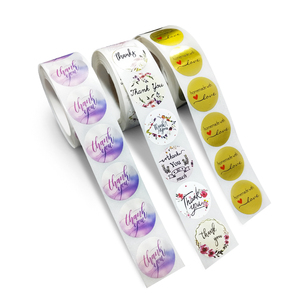 OEM Waterproof Adhesive Thank You Stickers for Gifts-Customizable Round sticker <b>vinyl</b> sticker - Product Image 2