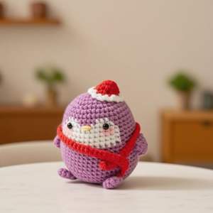 Kit de <span class=keywords><strong>ganchillo</strong></span> DIY con forma de pingüino personalizado pequeño de Color púrpura con tutoriales <span class=keywords><strong>paso</strong></span> <span class=keywords><strong>a</strong></span> <span class=keywords><strong>paso</strong></span> Video Guidline DIY hilo de felpa - Product Image 1