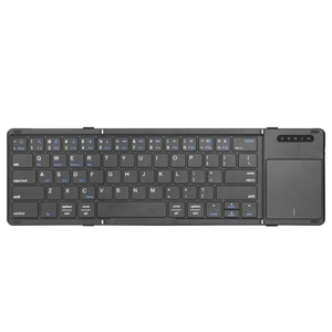 On Sale B077T <strong>With</strong> Touchpad Foldable Mini PU Leather Wireless <strong>Keyboard</strong> <strong>with</strong> <strong>Touch</strong> Screen Suitable for Mobile <strong>Phone</strong> Tablet PC - Product Image 1