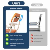 Chaise de toilette pliante portable robuste avec roulettes pour personnes âgées et seniors, idéale pour la rééducation et la douche (modèle bariatrique)