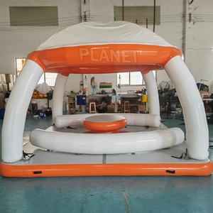 <span class=keywords><strong>Parc</strong></span> <span class=keywords><strong>aquatique</strong></span> extérieur commercial équipement de jeux de jeu loisirs île flottante gonflable quai de plate-forme d'eau avec tente - Product Image 3