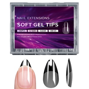 Puntas de Uñas Francesas Personalizadas, Semi-Transparentes, de Cobertura Completa, de Gel ABS Suave, para Extensión de Uñas, en Forma de Almendra, Stiletto, Cuadradas y Coffin - Product Image 2
