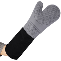 Gants de cuisine résistants aux hautes températures, double couche, pour la cuisson, le barbecue, imperméables, en silicone, pour four à micro-ondes, anti-brûlure