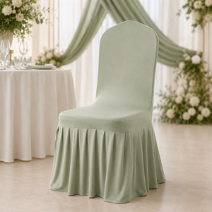 Fundas de Silla Elásticas Plisadas al por Mayor, Fundas de Asiento de Spandex para Banquetes, Bodas, Fiestas y Servicios de Catering - Product Image 1