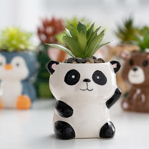 Pots à fleurs en céramique en forme d'animaux, créatifs, simples, pastorales, mignons, pour plantes d'intérieur et d'extérieur, succulentes, cactus, petites poteries en émail - Product Image 4