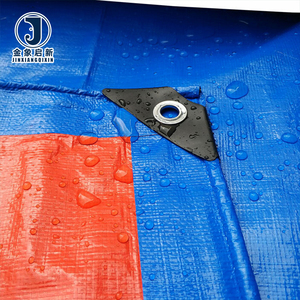 Bâche en PE enduite imperméable, résistante aux UV, haute durabilité, écologique, pour couvrir les cours, les voitures, le <span class=keywords><strong>camping</strong></span>, les jardins, les nids d'animaux, bleu et blanc - Product Image 4