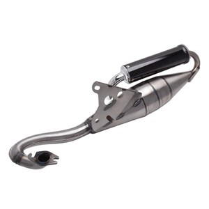 Tubo de Escape para Motocicleta/Scooter Yamaha JOG 50, Sección Completa con Contrapresión, Color Plata/Negro - Product Image 2