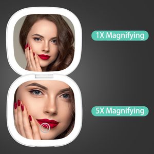 Xách Tay LED 2-Mặt Chiếu Sáng Trang Điểm Gương 1X 10x Nhỏ Gọn Gấp Thiết Kế Cho Túi Xách Túi Du Lịch Thân Thiện Nhỏ Gương - Product Image 2