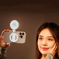 Mini anneau lumineux magnétique portable pour téléphone, lumière d'appoint pour selfie, luminosité réglable, rechargeable, à clipser pour iPhone et Android