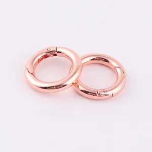 20mm Rose Gold Metal Round Carabiner Spring Gate O Ring For Bag Accessories