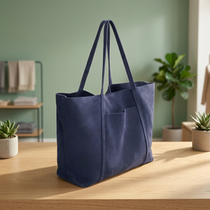 Sac à main en cuir véritable BS INTERNATIONAL avec bandoulière, poignées robustes, fermeture éclair, imperméable, léger et grand format - Product Image 1