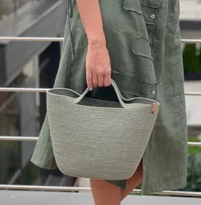 Tasarımcı moda dokuma çanta Retro rahat tüm maç pamuk halat plaj çantası lüks çanta kadın çanta tasarımcısı